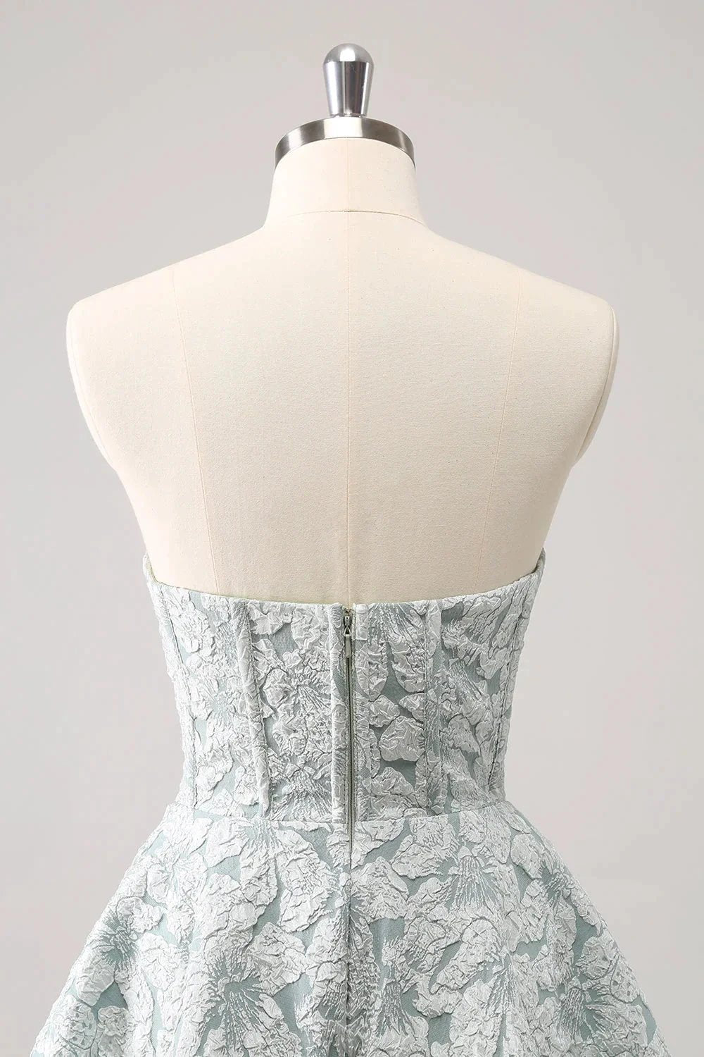 Cute Grey Green A Line Sweetheart Corset Short Homecoming Dress by WEDTREND