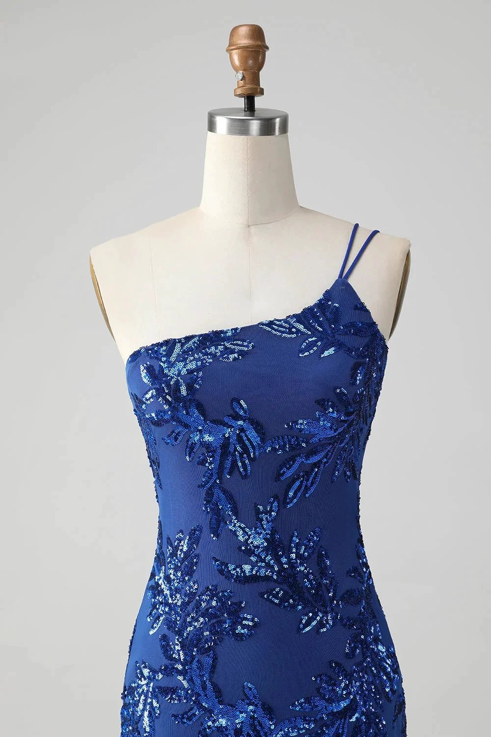 Classy Sparkly Pink Bodycon One Shoulder Sequins Homecoming Dress with Embroidery by WEDTREND