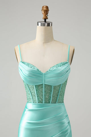 Gold Corset Short Homecoming Dress with Lace Up Back