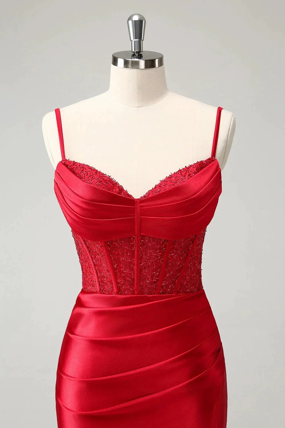 Red Corset Short Homecoming Dress with Lace Up Back by WEDTREND