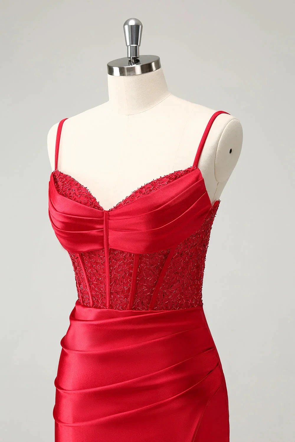Red Corset Short Homecoming Dress with Lace Up Back by WEDTREND