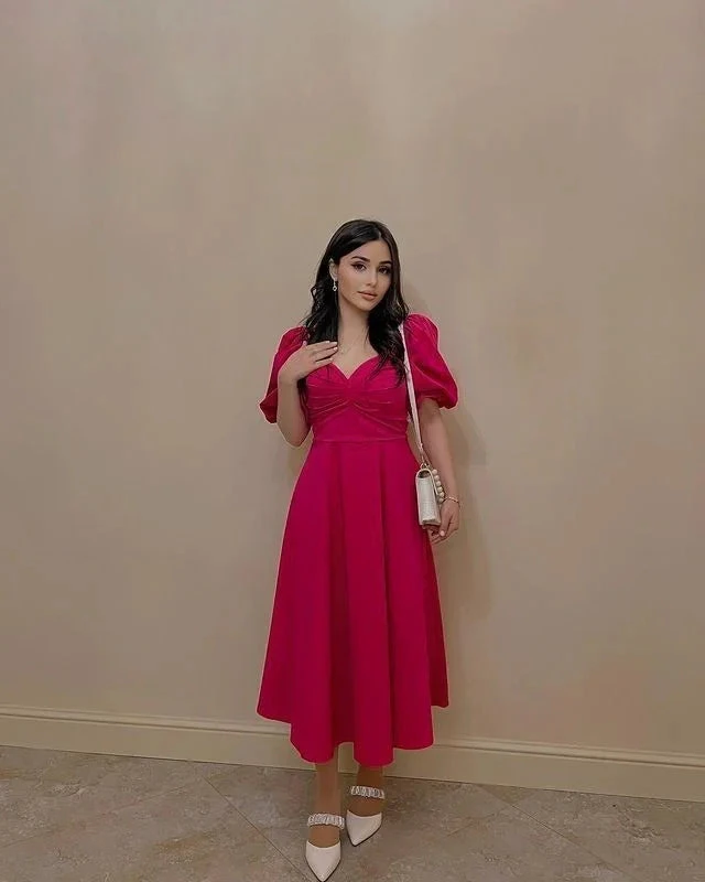 Simple A-Line Short Sleeves Evening Dress,Retro Style Party Gown Y5505 by simplepromdress