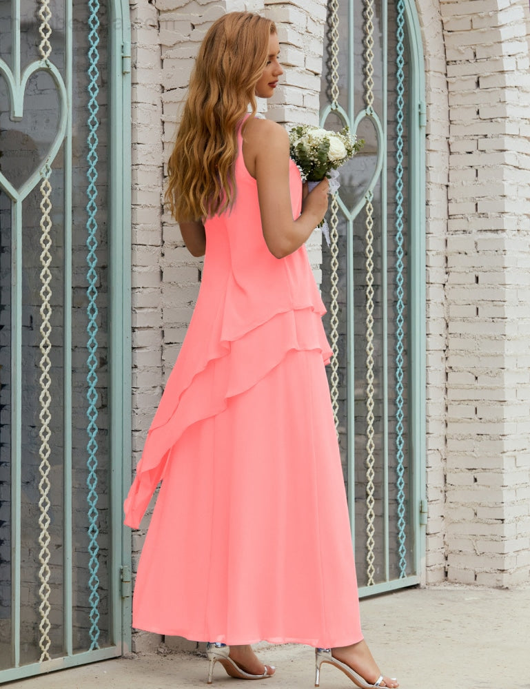 Chiffon Long Plus Size Mother of Bride Dresses Formal Bridesmaid Prom Gown SY28019