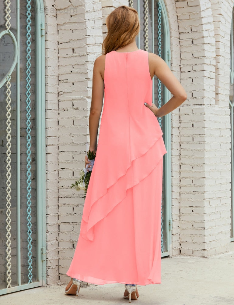 Chiffon Long Plus Size Mother of Bride Dresses Formal Bridesmaid Prom Gown SY28019