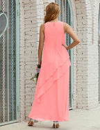 Chiffon Long Plus Size Mother of Bride Dresses Formal Bridesmaid Prom Gown SY28019