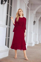 Sunnderly Two-Piece A-line Mother of The Bride Dress Formal Party Gown Dress SY28072 by numbersea