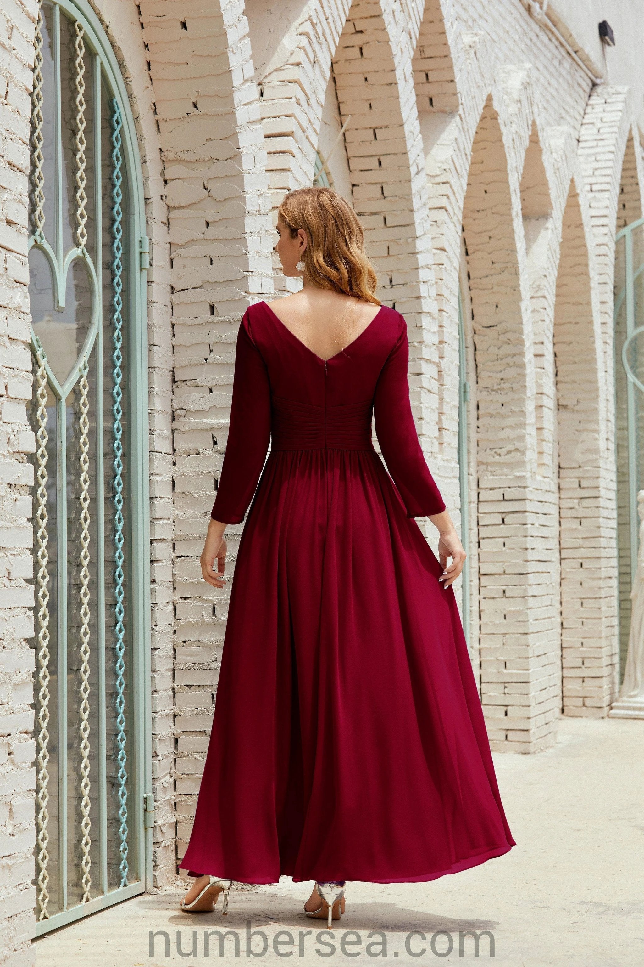 Numbersea Bridesmaid Dress Chiffon Formal Party Dress Evening Dress 28016 by numbersea