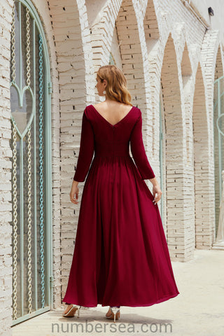 Numbersea Bridesmaid Dress Chiffon Formal Party Dress Evening Dress 28016