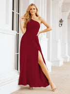 Numbersea One Shoulder Bridesmaid Dresses Long Formal Prom Gowns 28048
