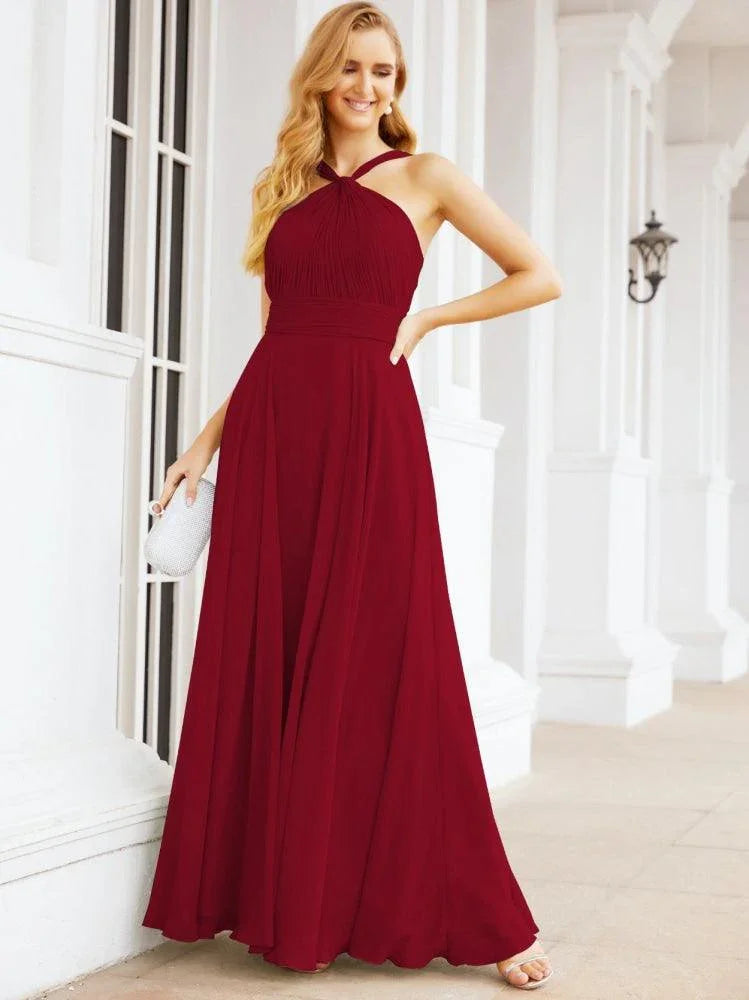 Numbersea Abiti da damigella incrociati con collo all'americana per festa, matrimonio, sera, ballo di fine anno, abiti lunghi da ballo 28053