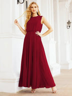 Numbersea Sleeveless Long Bridesmaid Dress A line Formal Evening Prom Gown 28025