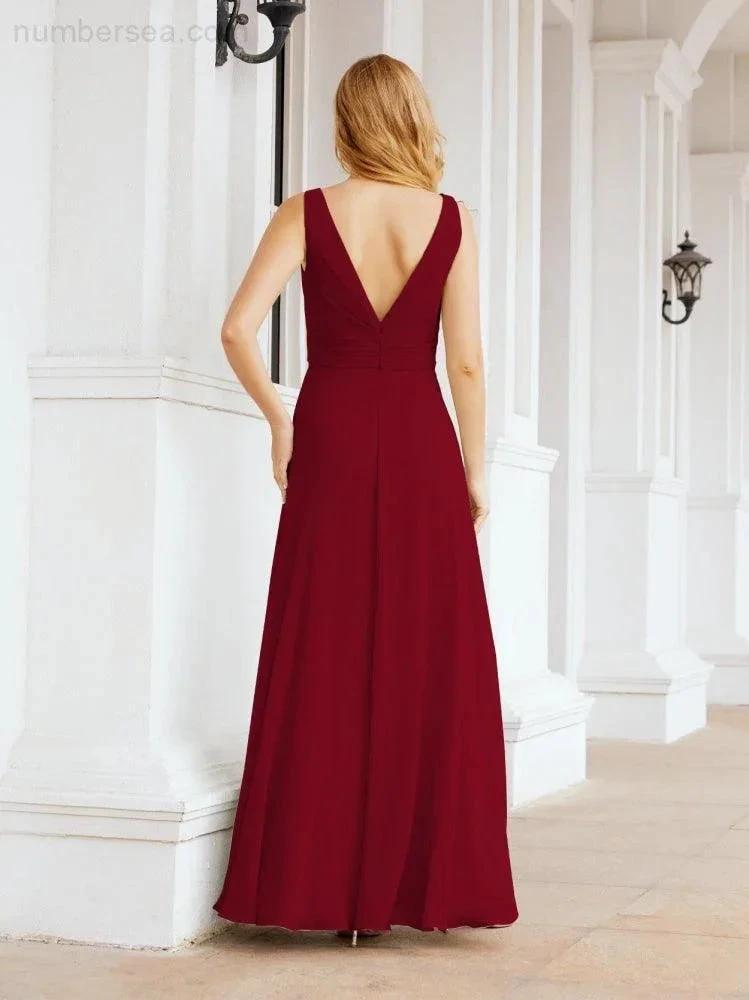 Numbersea Bridesmaid Dresses for Wedding Ruffles Long Formal Prom Gowns 28039 by numbersea