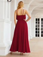 Numbersea Halter Long Bridesmaid Dresses Formal A line Juniors Dress 28029 by numbersea