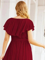 Bridesmaid Dresses with Flutter Sleeves Formal Evening Party Prom Gowns 28044 by numbersea
