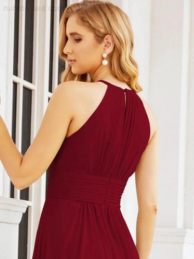 Numbersea Keyhole Bridesmaid Dresses Sleeveless Formal Evening Party Prom Gowns 28043 by numbersea