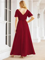 Numbersea Formal Prom Gowns for Mother of The Bride Short Sleeves Bridesmaid Dress 28049 by numbersea