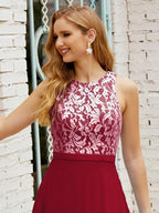Lace Bridesmaid Dress Floor Length Evening Gowns with Pockets 28017 by numbersea