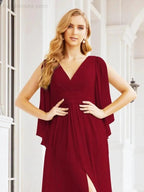 Numbersea Bridesmaid Dresses with Split for Wedding Party Flutter Sleeves 28045 by numbersea