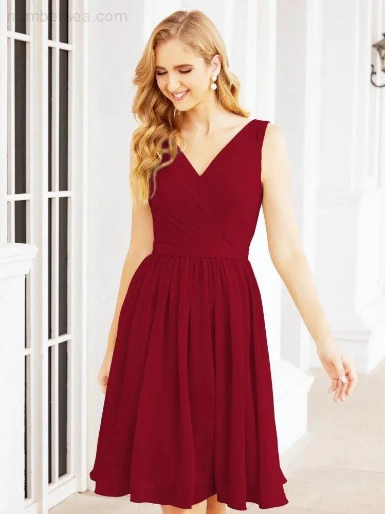 Numbersea Homecoming Dresses Knee Length Skirt V Back 28062 by numbersea