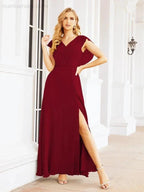 Sunnderly Bridesmaid Dresses Cape Formal Prom Dress Open Back Gowns for Mother of The Bride SY28058 by numbersea