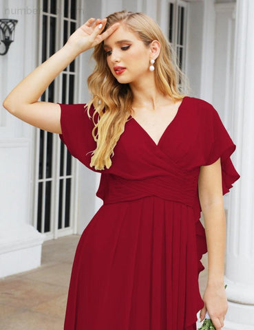 Numbersea Bridesmaid Dresses Backless Formal Prom Gowns for Evening Party Mother of The Bride Dress 28040