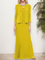 Metallic Mock Two-Piece Gown with Jacket