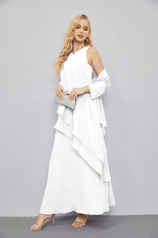 Mother of Bride Dresses with Open Front Lightweight Cardigan Formal Prom Gown  28081
