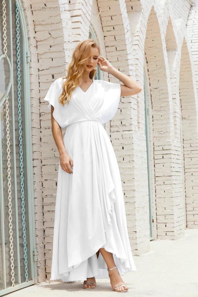 Numbersea Mother of The Bride Dresses Plus Size V-Neck Floor Length Formal Prom Dress for Wedding Guest 28020 by numbersea