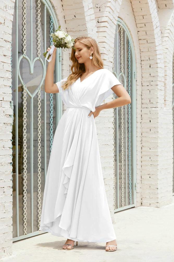 Numbersea Mother of The Bride Dresses Plus Size V-Neck Floor Length Formal Prom Dress for Wedding Guest 28020 by numbersea