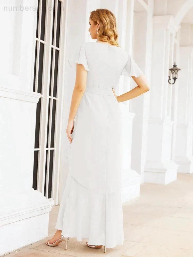 Numbersea Ruffled Bridesmaid Dresses Mermaid Formal Violin Evening Party Prom Gowns 28042 by numbersea