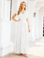 Ruffled Bridesmaid Dresses with Sleeves Long Formal Party Dress 28041 by numbersea