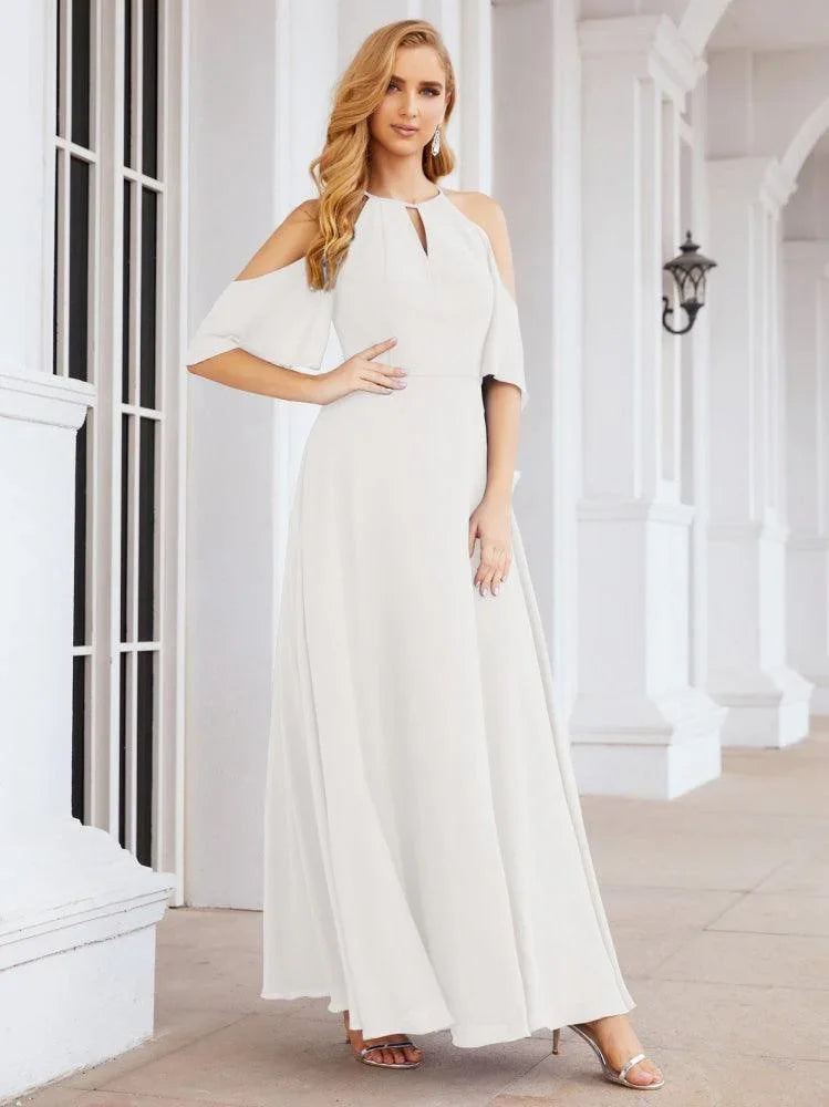 Robes de demoiselle d'honneur à épaules dénudées Numbersea, longues, en ligne A, robes de soirée formelles 28074