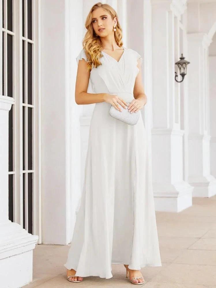 Sunnderly Bridesmaid Dresses Cape Formal Prom Dress Open Back Gowns for Mother of The Bride SY28058 by numbersea