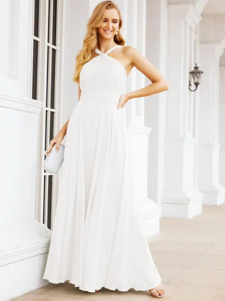 Numbersea Abiti da damigella incrociati con collo all'americana per festa, matrimonio, sera, ballo di fine anno, abiti lunghi da ballo 28053