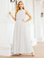 Numbersea Sleeveless Long Bridesmaid Dress A line Formal Evening Prom Gown 28025