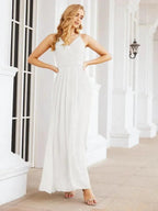 Numbersea Spaghetti Strap Bridesmaid Dresses V-Neck Long A-Line Formal Prom Gowns 28063 by numbersea