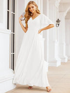 Numbersea Bridesmaid Dresses for Wedding Formal Evening Party Prom Gown with Cape 28050