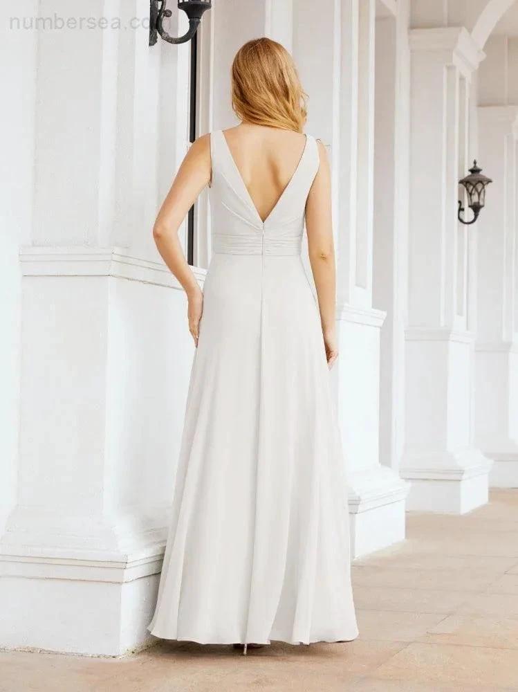 Numbersea Bridesmaid Dresses for Wedding Ruffles Long Formal Prom Gowns 28039 by numbersea