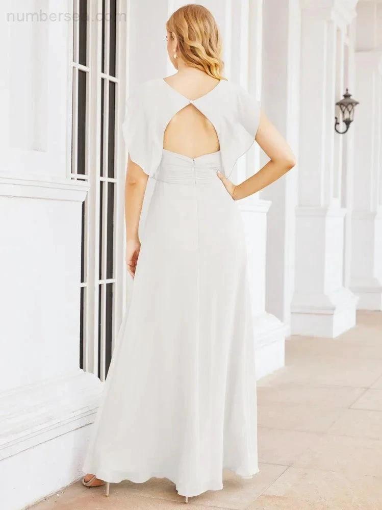 Sunnderly Bridesmaid Dresses Cape Formal Prom Dress Open Back Gowns for Mother of The Bride SY28058 by numbersea