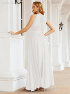 Numbersea Halter Bridesmaid Dress Empire Waist Formal Evening Prom Gown for Mother of The Bride 28030 by numbersea