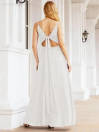 Numbersea Spaghetti Strap Bridesmaid Dresses V Neck Butterfly Back Fromal Evening Party Prom Gown 28036 by numbersea