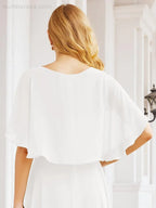 Numbersea Bridesmaid Dresses for Wedding Formal Evening Party Prom Gown with Cape 28050