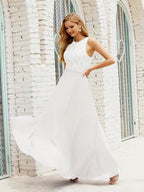 Lace Bridesmaid Dress Floor Length Evening Gowns with Pockets 28017 by numbersea