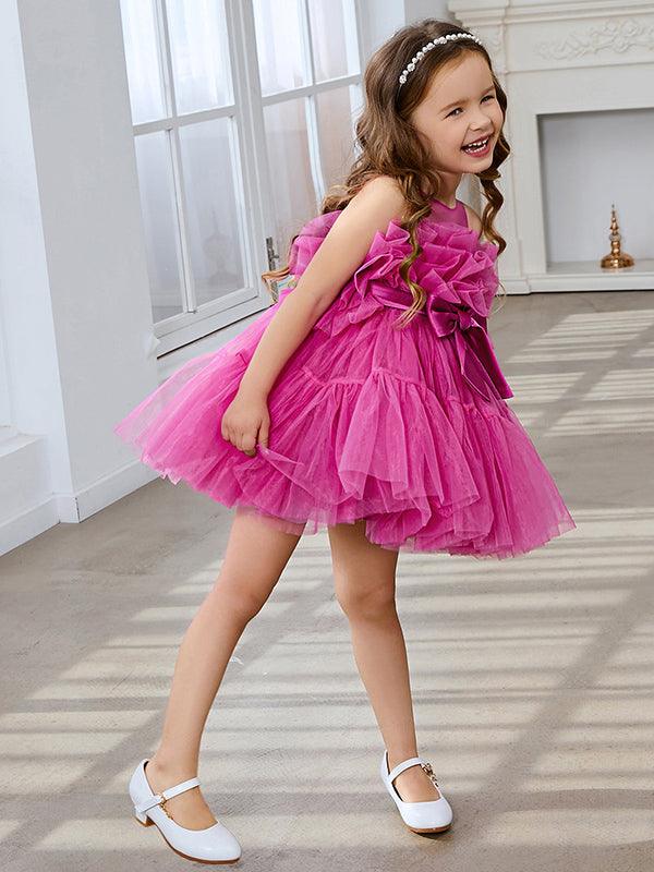 Enchanting Pink Princess Sleeveless Tulle Flower Girl Dress with Bow Accent (… - photo 3