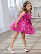 Enchanting Pink Princess Sleeveless Tulle Flower Girl Dress with Bow Accent (… - photo 3