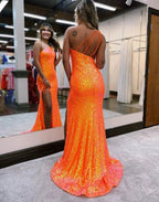 Adelina |Mermaid One-Shoulder Sequins Prom Dress With Tassels by KissProm