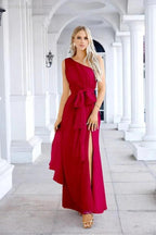 Ladies Chiffon One Shoulder Bridesmaid Evening Dress Wedding Party Evening Dress 28133 by numbersea