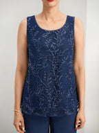 Chiffon Mother of the Bride Pantsuits with Sequins & Jacket