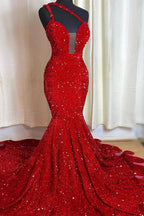 One Shoulder Sleeveless Mermaid Prom Dress with a Sweetheart Neckline by BIZTUNNEL