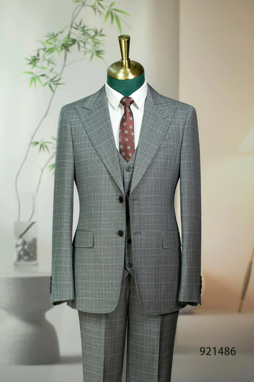 Diberon Men's Wedding Dress Business Formal Three-piece Slim Groomsman Groom Wedding Dress 921468 by 男装